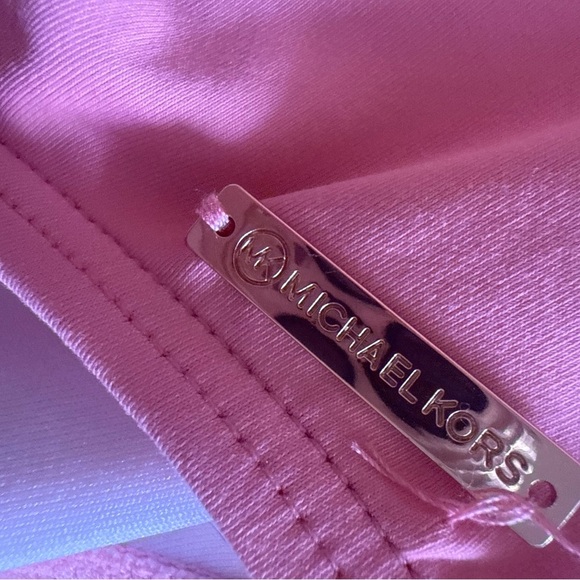 Michael Kors Pink Ruffle Swimsuit Built in Shelf Bra Padded Cups Off Shoulder 6 - Picture 13 of 16